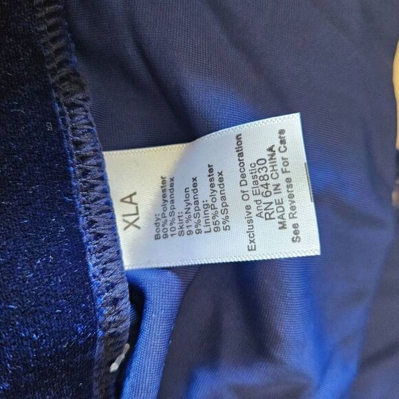 Weissman NWOT adult extra large blue velvet dance skirt lyrical tap contemporary - Picture 6 of 6